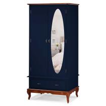 Guarda Roupa Solteiro Com Espelho 2 Portas 1 Gaveta 60406E Linz Móveis