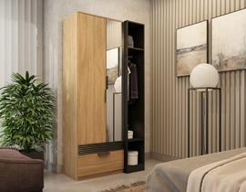 Guarda Roupa Solteiro com Espelho 2 Portas 1 Gaveta Capri Guarda Roupa Solteiro com Espelho 2 Portas 1 Gaveta Capri