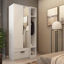 Guarda Roupa Solteiro com Espelho 2 Portas 1 Gaveta Capri