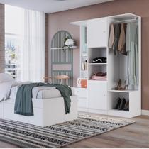 Guarda Roupa Solteiro com Espelho 2 Portas 2 Gavetas Closet