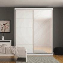 Guarda Roupa Solteiro com Espelho 2 Portas 2 Gavetas South Branco Guarda Roupa Solteiro com Espelho 2 Portas 2 Gavetas South Branco