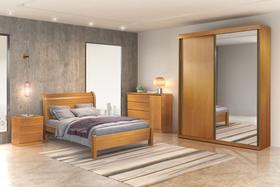 Guarda Roupa Solteiro com Espelho 2 Portas 3 Gavetas - Búzios-Cinamomo - Star Móveis