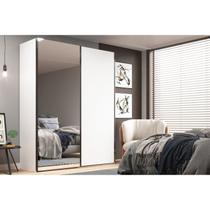 Guarda Roupa Solteiro com Espelho 2 Portas 3 Gavetas Veneto Branco Guarda Roupa Solteiro com Espelho 2 Portas 3 Gavetas Veneto Branco