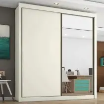 Guarda Roupa Solteiro com Espelho 2 Portas 4 Gavetas Zurique Off white Móveis Europa Todo mundo sonha em ter um quarto grande, amplo e com aquele