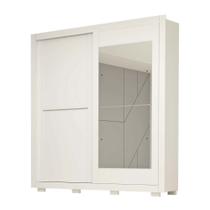 Guarda Roupa Solteiro com Espelho 2 Portas Deslizantes 3 Gavetas 100% MDF Nicole Plus Branco - ACP MÓVEIS