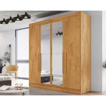 Guarda Roupa Solteiro com Espelho 4 Portas 3 Gavetas - Nantes-Peroba - Móveis Europa Guarda Roupa Solteiro com Espelho 4 Portas 3 Gavetas - Nantes-Peroba - Móveis Europa