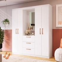 Guarda Roupa Solteiro com Espelho 4 Portas 3 Gavetas Panamá 59000 Doripel Guarda Roupa Solteiro com Espelho 4 Portas 3 Gavetas Panamá 59000 Doripel