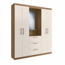 Guarda Roupa Solteiro com Espelho 4 Portas 3 Gavetas Panamá Guarda Roupa Solteiro com Espelho 4 Portas 3 Gavetas Panamá