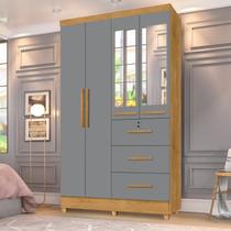 Guarda Roupa Solteiro com Espelho 4 Portas 3 Gavetas Tokio Guarda Roupa Solteiro com Espelho 4 Portas 3 Gavetas Tokio