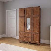 Guarda-roupa Solteiro com Espelho 7 Portas 2 Gavetas Fortaleza