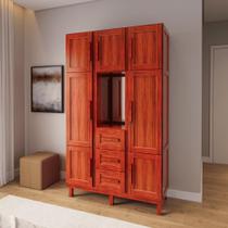 Guarda-roupa Solteiro com Espelho 7 Portas 3 Gavetas Belém Capelinha