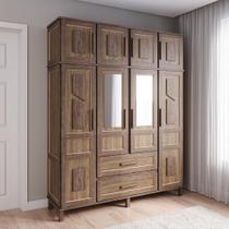 Guarda-Roupa Solteiro com Espelho 8 Portas 2 Gavetas Rio Branco Marrom/Imbuia Guarda-Roupa Solteiro com Espelho 8 Portas 2 Gavetas Rio Branco Marrom/Imbuia