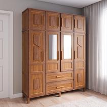 Guarda-Roupa Solteiro com Espelho 8 Portas 2 Gavetas Rio Branco