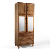 Guarda Roupa Solteiro com Espelho e Pés 4 Portas 3 Gavetas Paris Guarda Roupa Solteiro com Espelho e Pés 4 Portas 3 Gavetas Paris