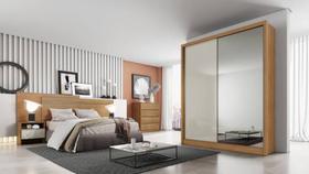 Guarda Roupa Solteiro com Espelho MDF 3 Gavetas - Virtus -Cumaru/Fendi - Móveis Novo Horizonte Guarda Roupa Solteiro com Espelho MDF 3 Gavetas - Virtus -Cumaru/Fendi - Móveis Novo Horizonte
