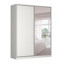 Guarda-Roupa Solteiro com Espelho Tunas III 2 PT 3 GV Branco