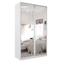 Guarda-Roupa Solteiro com Espelho Zermatt 2 PT 3 GV Branco