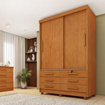 Guarda Roupa Solteiro com pés 2 Portas 6 Gavetas 133cm Chicago Guarda Roupa Solteiro com pés 2 Portas 6 Gavetas 133cm Chicago