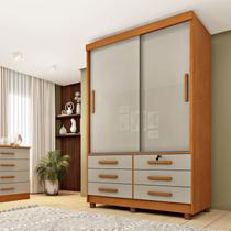 Guarda Roupa Solteiro com pés 2 Portas 6 Gavetas 133cm Chicago Guarda Roupa Solteiro com pés 2 Portas 6 Gavetas 133cm Chicago