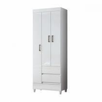 Guarda Roupa Solteiro Com Pés 3 Portas 2 Gavetas Branco New Branco