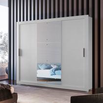 Guarda Roupa Solteiro com Pés 3 Portas de Correr 4 Gavetas Luna Guarda Roupa Solteiro com Pés 3 Portas de Correr 4 Gavetas Luna