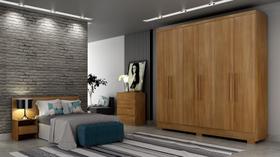 Guarda Roupa Solteiro com Pés 6 Portas 4 Gavetas - Veneza-Cumaru - Móveis Novo Horizonte Guarda Roupa Solteiro com Pés 6 Portas 4 Gavetas - Veneza-Cumaru - Móveis Novo Horizonte