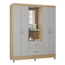 Guarda Roupa Solteiro Cordoba 4 Portas Damasco Off White Poquema