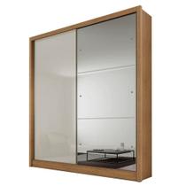 Guarda Roupa Solteiro Dante 2 Portas Cumaru 25 Fendi Com Nicho E Espelho - Novo Horizonte
