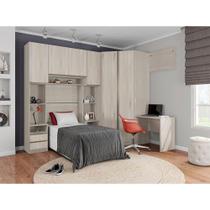 Guarda Roupa Solteiro De Canto C/ Escrivaninha 7 Gavetas Leg