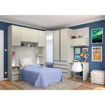 Guarda Roupa Solteiro De Canto C/ Espelho E Escrivaninha Leg