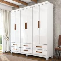 Guarda-Roupa Solteiro Denver 6 Portas 6 Gavetas 22120 Branco - Carioca Móveis