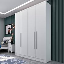 Guarda-Roupa Solteiro Dinamarca 4 Portas 2 Gavetas Neve - Tcil Móveis Guarda-Roupa Solteiro Dinamarca 4 Portas 2 Gavetas Neve - Tcil Móveis