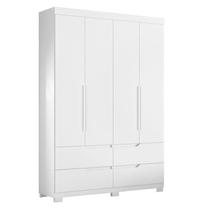 Guarda Roupa Solteiro Doble 04 Portas Branco Freijó - Móveis Albatroz Guarda Roupa Solteiro Doble 04 Portas Branco Freijó - Móveis Albatroz