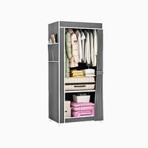 Guarda Roupa Solteiro Dobrável Organizador de Calçados e Objetos Cinza Guarda Roupa Solteiro Dobrável Organizador de Calçados e Objetos Cinza