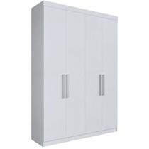 Guarda-Roupa Solteiro Édez Lunar, 4 Portas de Bater, Branco Touch, 155 cm