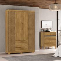 Guarda Roupa Solteiro EP 4 Portas e 3 Gavetas Ideal Para Quartos Pequenos