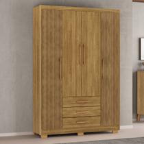 Guarda Roupa Solteiro Espanha 4 Portas 3 Gavetas cor Nature Guarda Roupa Solteiro Espanha 4 Portas 3 Gavetas cor Nature