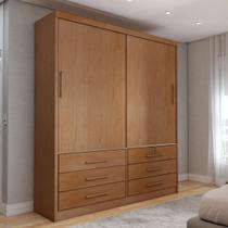 Guarda-Roupa Solteiro Essence 2 Portas 6 Gavetas com Chave Cinamomo - Panorama Móveis Guarda-Roupa Solteiro Essence 2 Portas 6 Gavetas com Chave Cinamomo - Panorama Móveis