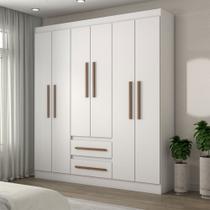 Guarda-Roupa Solteiro Europa 6 Portas 2 Gavetas 100% Mdf Branco - Panorama Móveis