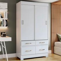 Guarda-Roupa Solteiro évora 2 Portas 4 Gavetas Flex Branco/Rosa Chá Be25 - Pnr Móveis Guarda-Roupa Solteiro évora 2 Portas 4 Gavetas Flex Branco/Rosa Chá Be25 - Pnr Móveis