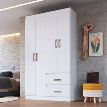 Guarda Roupa Solteiro Flex 4 Portas 2 Gavetas Dallas Doripel