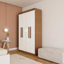 Guarda-Roupa Solteiro Flórida 4 PT Imbuia e Off White