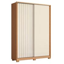 Guarda Roupa Solteiro Frizatto 02 Portas De Correr Freijo Off White Titanium - Móveis Albatroz