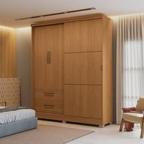 Guarda-roupa Solteiro Funcional 3 Portas 2 Gavetas com Pés