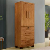 Guarda-Roupa Solteiro Gales 2 Portas 4 Gavetas com Chave Cinamomo - Panorama Móveis Guarda-Roupa Solteiro Gales 2 Portas 4 Gavetas com Chave Cinamomo - Panorama Móveis