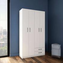Guarda-Roupa Solteiro Genebra 4PT 2GV Branco