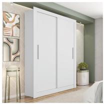 Guarda Roupa Solteiro Grande 2 Portas Glass Branco Caemmun