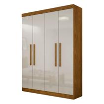 Guarda Roupa Solteiro Hera 4 Portas Rufato Imbuia/off White