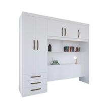 Guarda-Roupa Solteiro Herval Essence, 5 Portas, 3 Gavetas, Cabeceira Integrada, Branco Guarda-Roupa Solteiro Herval Essence, 5 Portas, 3 Gavetas, Cabeceira Integrada, Branco