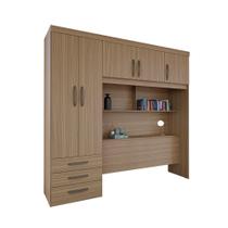 Guarda-Roupa Solteiro Herval Essence, 5 Portas, 3 Gavetas, Cabeceira Integrada, Cedro Guarda-Roupa Solteiro Herval Essence, 5 Portas, 3 Gavetas, Cabeceira Integrada, Cedro